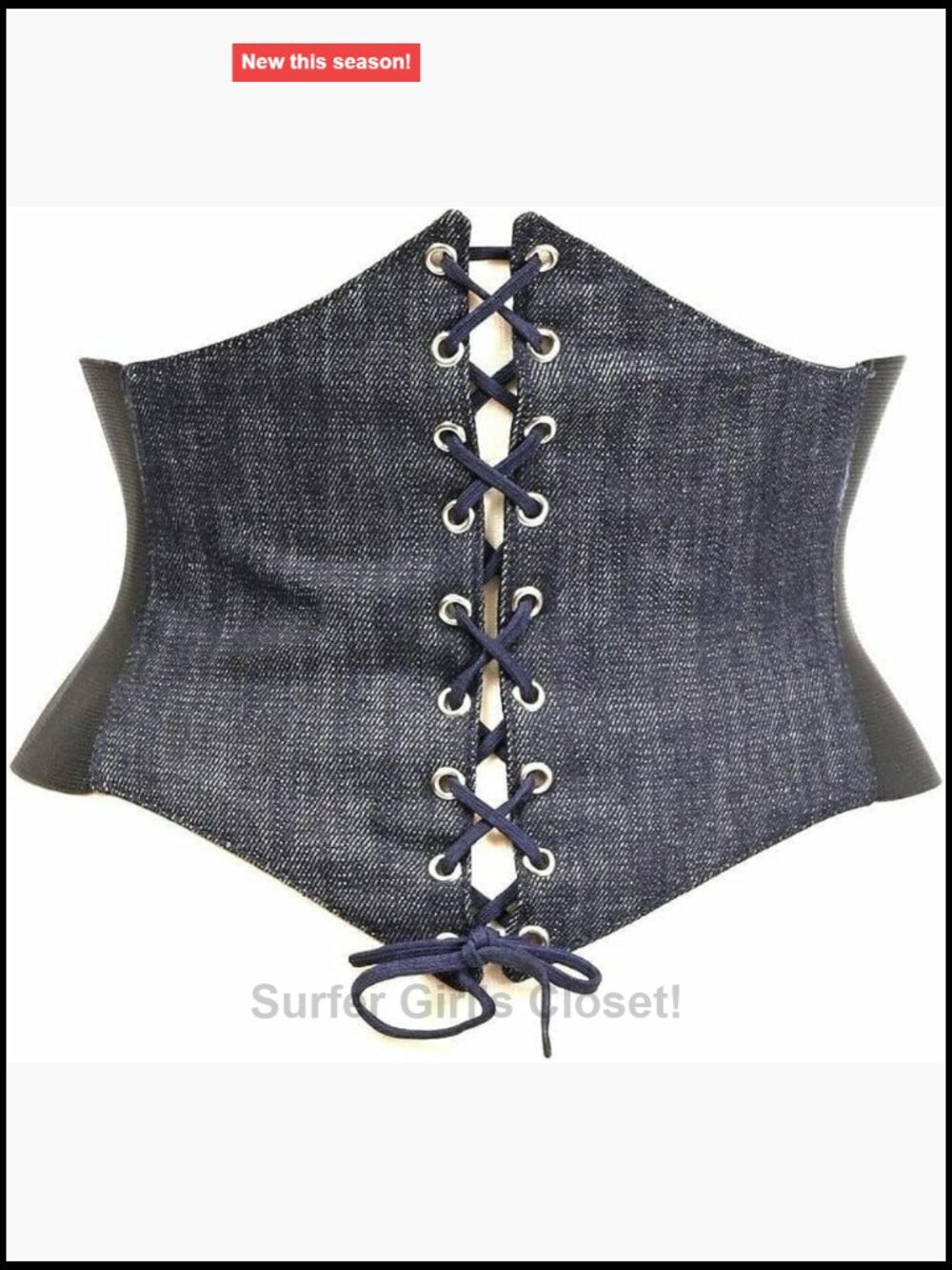 Women's Corset Belt Cincher with Lace-Up Front and Snap Closure